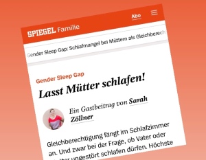 Screenshot Artikel „Lasst Mütter schlafen“ von Sarah Zöllner, Spiegel Online, 15.3.24